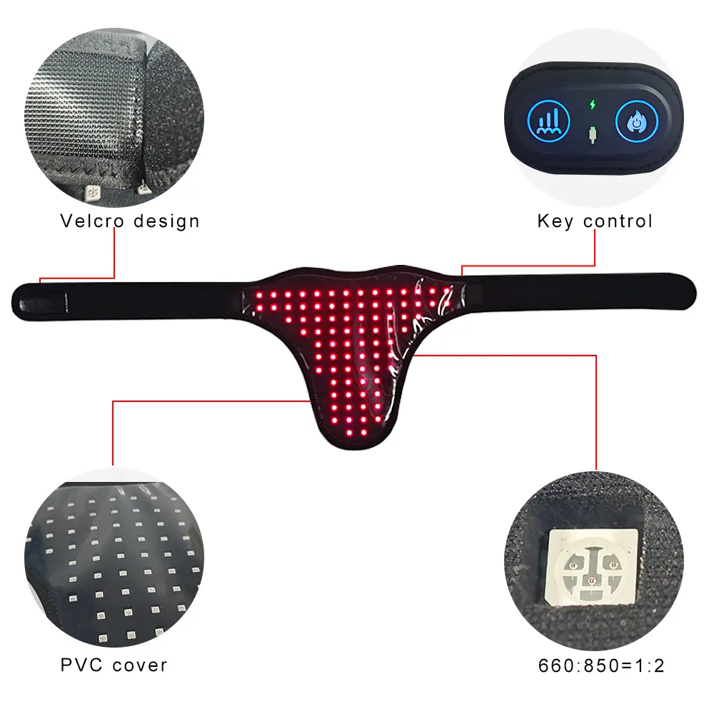 Professional Red Light Therapy Wrap - 82 LED Dual Wavelength 660nm+850nm Cordless, 3000mAh Battery Powered, Key Control for Neck/Shoulder Muscle Treatment, Fitness Support, 6 Body Zones Wellness, Relief