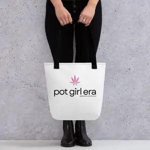 Pot Girl Era Tote Bag - 100% Polyester 15" x 15" 10L Capacity Dual Cotton Handles Made in Israel Durable Stylish Everyday Use