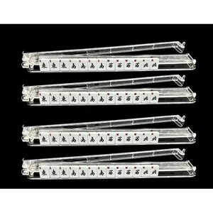 Professional 18 Inch Extra Thick Transparent Mahjong Tile Pusher Set 4 in 1 Card Rack and Ruler Combo for American Card Games【No Mahjong】