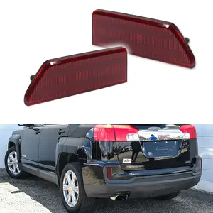 2PCS Red Lens Rear Bumper Bar Reflector lamps Light Kit For 2016 2017 GMC Terrain,Replace OEM 23454652, 23454653, GM1184115C, GM1185115C