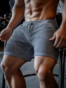 Men's Gym Training Shorts, Breathable Workout Pants, Outdoor Running Sports, 3D Hollow Bubble Grid Design, Weightlifting Shorts