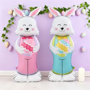 Large Standing Rabbit Balloon Decorations, Perfect for Birthday and Easter Parties, Ideal Party Supplies for Enhancing the Indoor Atmosphere
