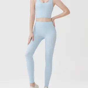 ROROlemon 2-Piece Yoga Set U-Neck Crop Tank Top   High Waist Leggings