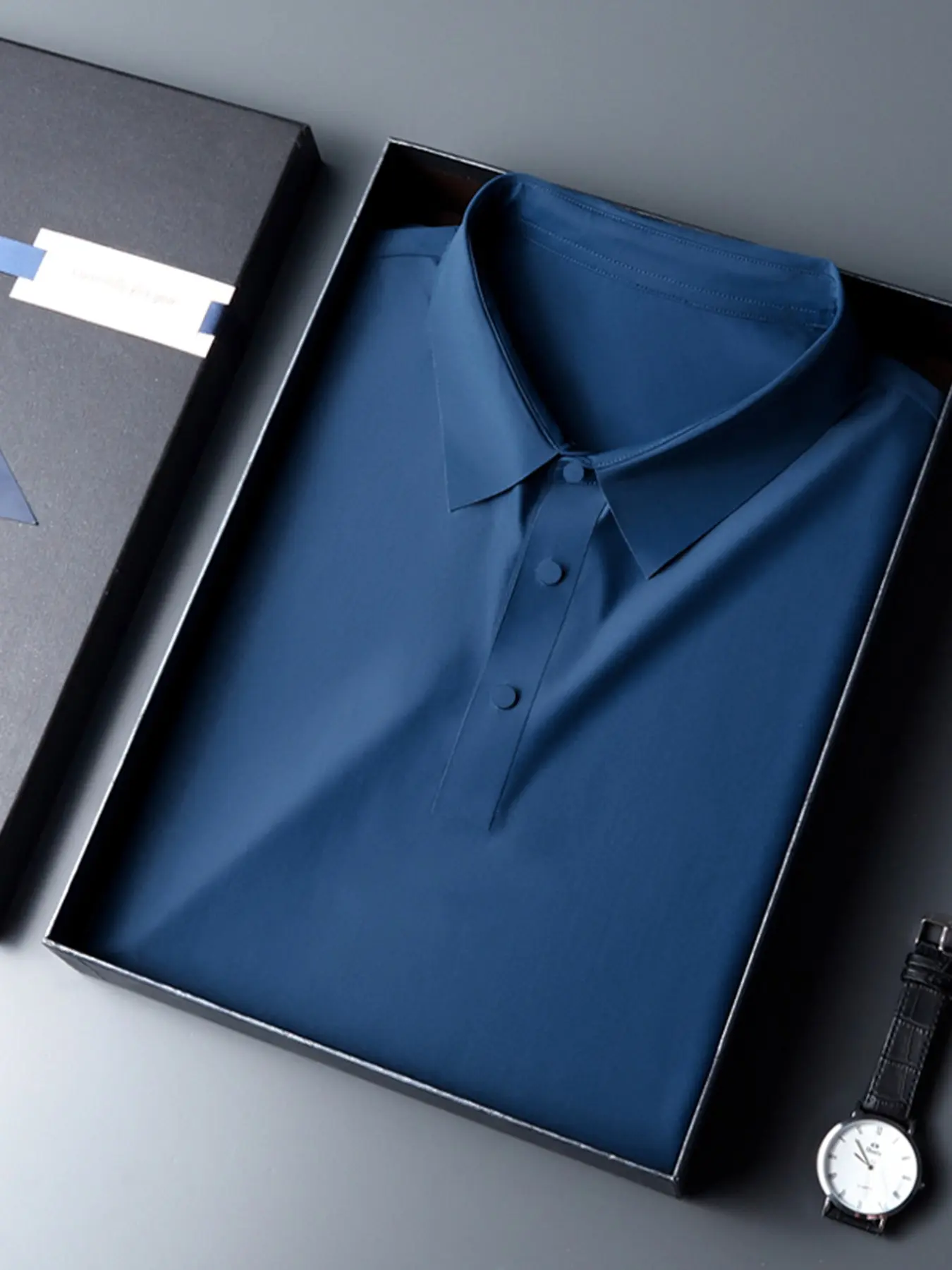 Men's Single Piece Polo Style Shirt, High-Quality Fabric, 85% Polyester 15% Spandex, Breathable, Stretchy, Wrinkle-Resistant, Iron-Free