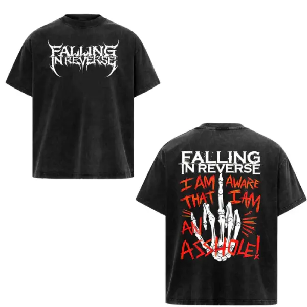 Vintage Retro Falling In Reverse T-Shirt – Rock Band Graphic Tee, Casual Cotton