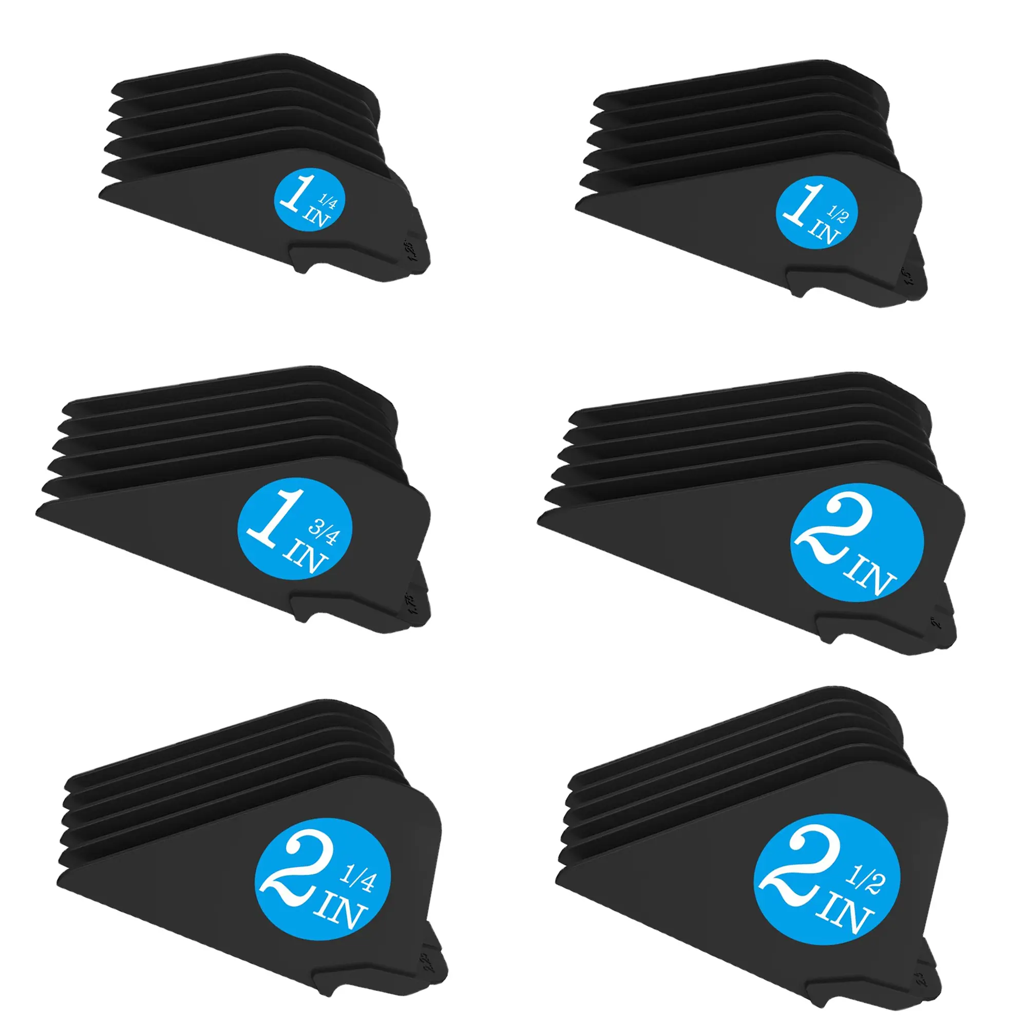 6PCS Extra Long Clipper Guards, Multiple Sizes (1.25"-2.5") Universal Hair Clipper Attachments