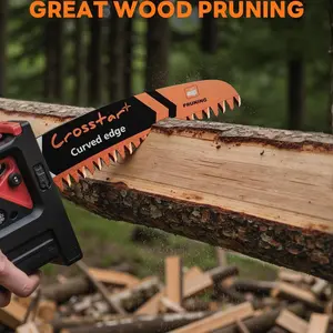 Crosstar 12-Inch Japanese Toothed Blade Reciprocating Saw Blades, 6tpi Wood Trimming Blades, Tree Pruning, Branch Cutting, 3-Piece Set