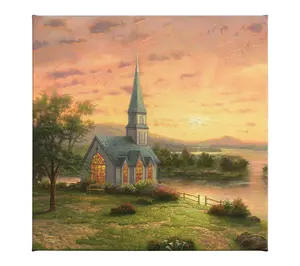 Thomas Kinkade Sunrise Chapel 14x14 Gallery Wrap
