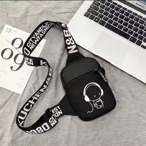 Men's Shoulder Bag Waterproof Small crossbody with Headphone Design Mobile Phone Messenger Bag Square Crossbody Bags