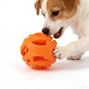 Pet toy hollow ball grinding teeth bite-resistant elastic rubber ball dog self-high outdoor throwing buoyancy toy