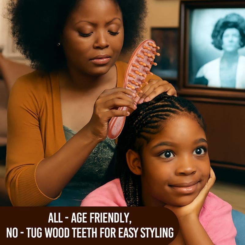 Loc Brush for Dreads, Comfortable Massage Comb, Scraping Massage Tools Wide Tooth Comb, Elegant Wood, Comfortable to Hold