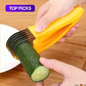 Multifunctional Stainless Steel Banana and Cucumber Slicer, 1 Count Portable Manual Fruit & Vegetable Cutter, Kitchen Gadget for Home Use