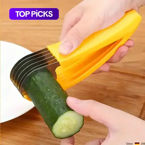Multifunctional Stainless Steel Banana and Cucumber Slicer, 1 Count Portable Manual Fruit & Vegetable Cutter, Kitchen Gadget for Home Use