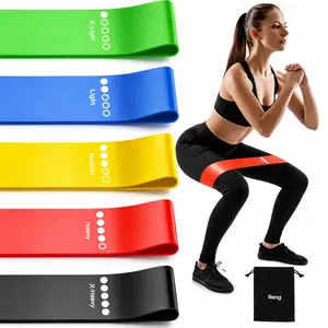 Resistance Bands Set for Working Out, Yoga Exercise Bands with 5 Resistance Levels, Multi-Color Fitness Bands for Leg Training, Stretching, Home & Outdoor Workout