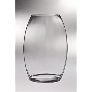 Majestic Gifts  Classic clear 8.5 in. High Quality Glass Thick Oval Vase