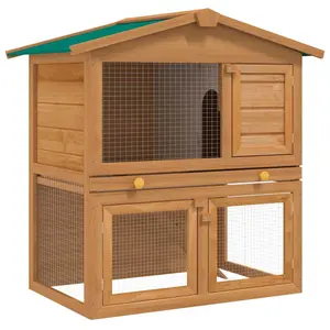 vidaXL Outdoor Rabbit Hutch with 3 Doors Chicken Cage Animal House Pet Carrier 3000578