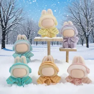 Yes.sister Handmade Crochet Labubu Doll Clothes - Playful Swift Series, 3-Piece Set for 6.69 inch Dolls, Unique Crafted Design with Cape, Earphone and Shoes