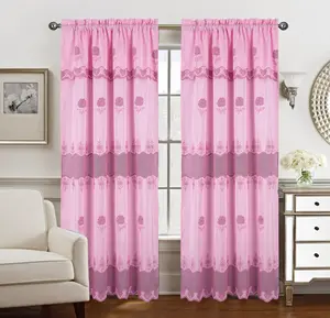 Alyssa Macrame Jacquard Curtain With Attached Valance Home Textile Interior Decoration Accessories