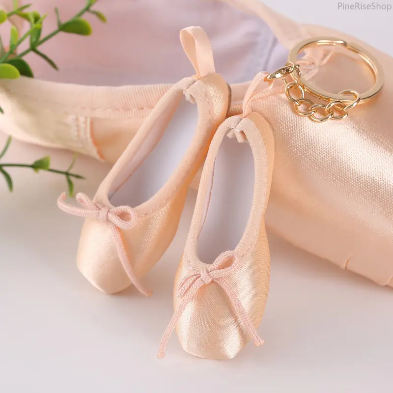 Girls' Handmade Smooth Polyester Mini Ballet Dance Shoe Bag Charm Keychain Pendant - Collectibles for Ballet Enthusiasts, Everyday Luggage & Bag Accessory, Exquisitely Handmade, Durable, Fade Resistant, Lightweight, Portable, Young Ladies, Cute, Daily Use