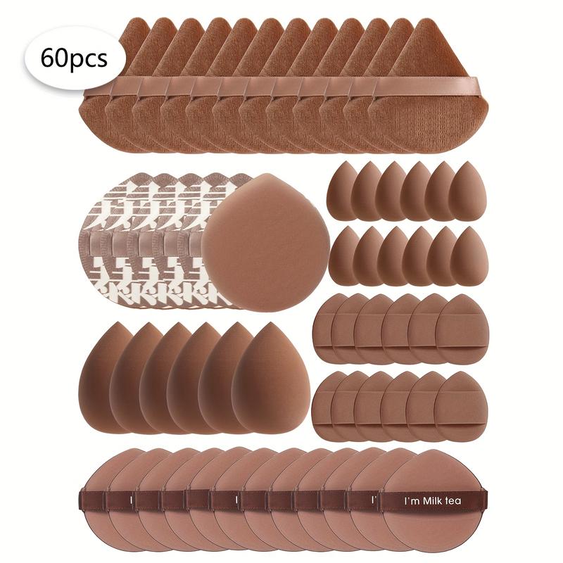 40/50/60 pieces of multifunctional cosmetic sponge powder puff in local warehouse, a beauty tool, used to mix BB cream, liquid foundation and loose powder to create flawless foundation makeup. It can also be mixed with concealer, blush and eye shadow. It