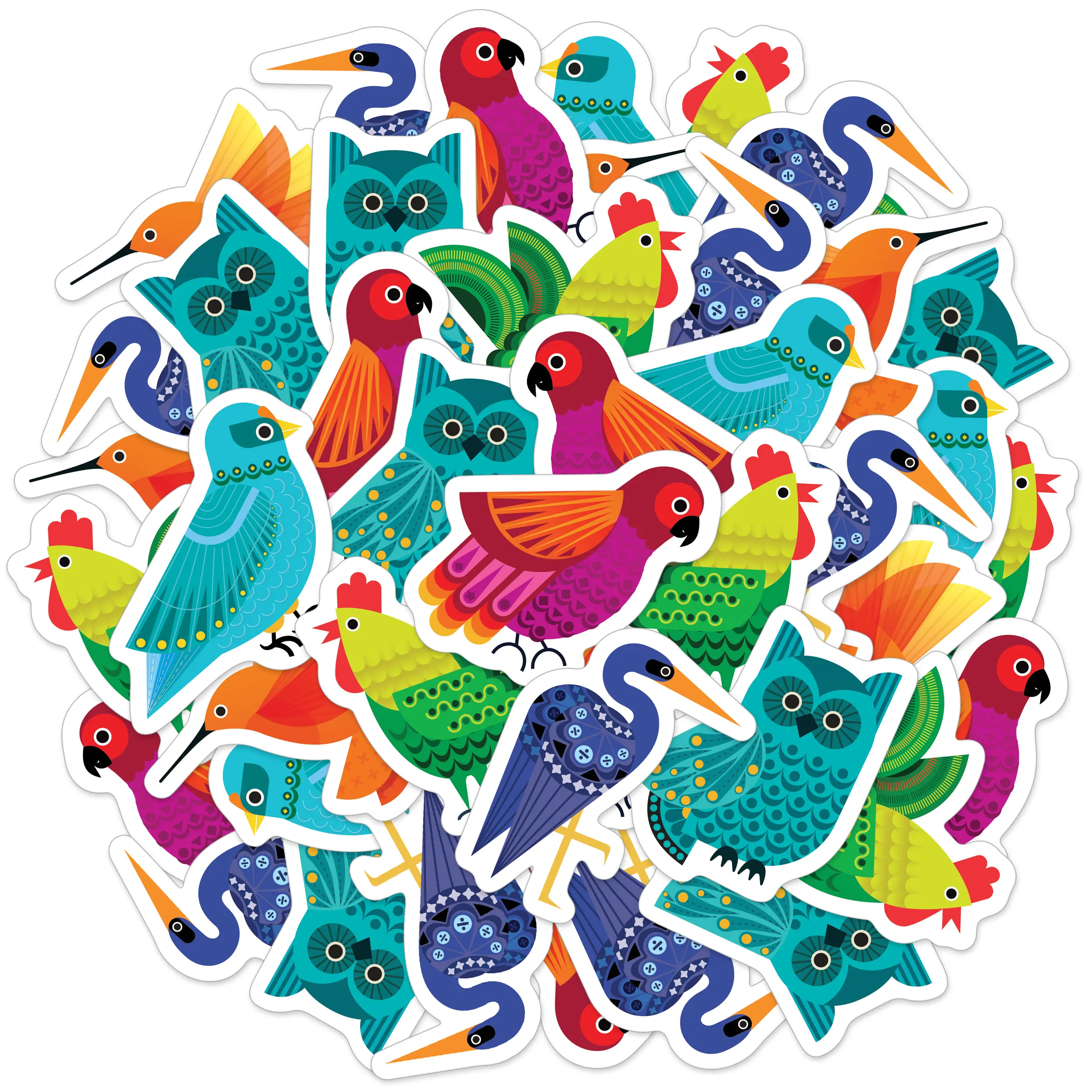 IXL Learning Takeoff Feathered Friends 100-Pcs Vinyl Sticker Pack - Office Stationery Supply, Includes DIY Decorative Designs, Scrapbooking Accents, Die-Cut & Self-Stick Labels, Includes Sticker, Diy Decorative Stickers