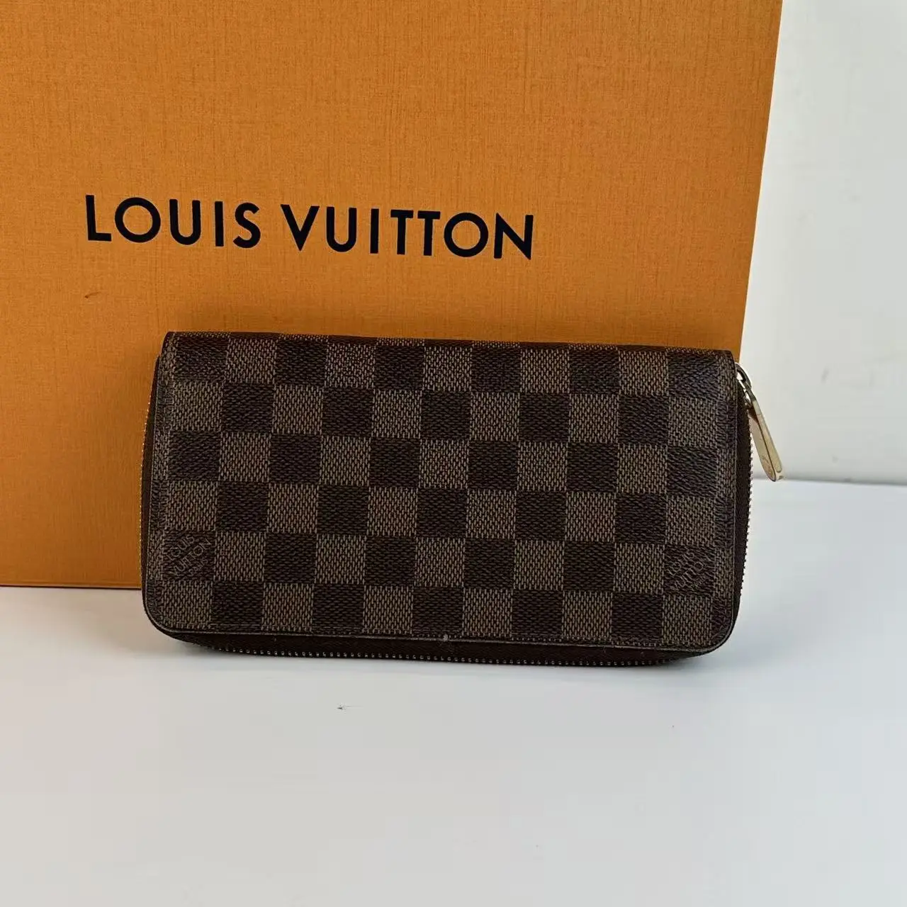 Pre-owned Louis Vuitton Damier Ebene Canvas Zippy Zip Around Continental Long Wallet