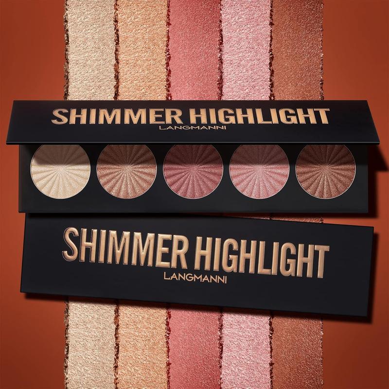 Highlighter Powder Palette 5 Color Bronzer Illuminator Baked Waterproof Long Lasting