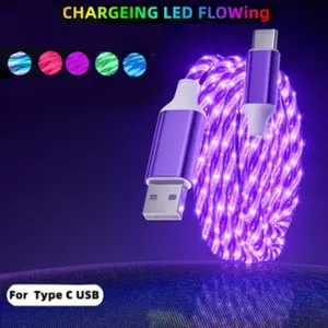 New Starry Sky Super Fast Charging Data Cable, LED Lighting, Type C Portable, USB-C to USB, Compatible with Samsung Huawei Xiaomi, Durable PVC