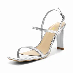 Athlefit Women's Strappy High Heels Square Open Toe Heeled Sandals Ankle Strap Dressy Wedding Party Shoes Footwear Girl