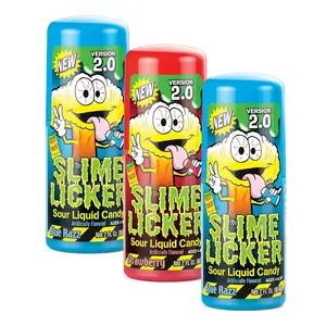 TOXIC WASTE - Slime Licker 2.0 - Sour Liquid Candy - Flavors: 1 Strawberry & 2 Blue Razz - 2 oz. Bottles - 3-Pack