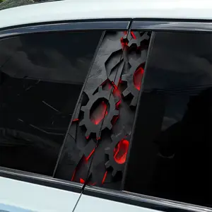 Dark Mechanical Gear Stereo Wind Sticker 2-piece B-pillar waterproof, scratch-resistant, suitable for all models - cars, suitable for Audi, Honda, Mitsubishi, Ford, Volkswagen, BMW, Opel, Porsche, Citroen. Sedan, SUV, MPV