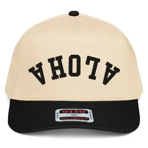 RIVEMUG NX1 Upside Down Aloha Embroidered 2 Tone Hat Mid Crown Curved Bill Snapback Cap for Men and Women