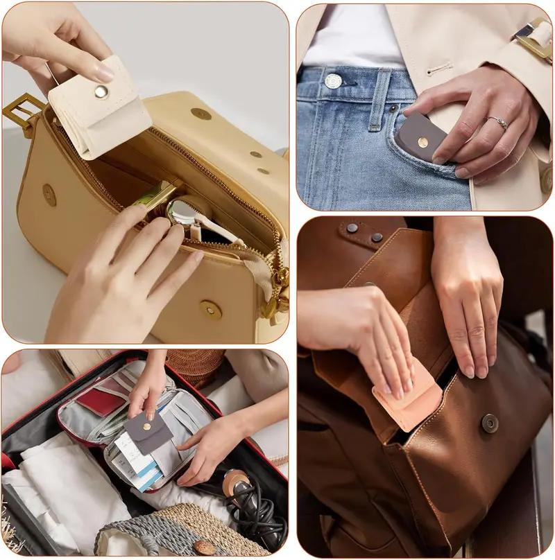 Mini travel jewelry pouch, travel jewelry roll pouch, with buckle, foldable multi-functional travel jewelry bag, small jewelry box (earrings, rings, necklaces).