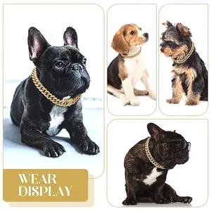 29.5 Inch Pet Necklace Cuban Chain Bracelet Quality Alloy Rhinestone Men Women Hip Hop Jewelry, Universal Dog Cat Puppy Accessory