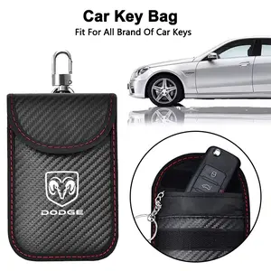 Car Key Case Signal Blocker Bag, Rfid Shielding Pocket for Dodge Srt RAM Journey Charger Challenger Caliber Durango, Auto Accessories