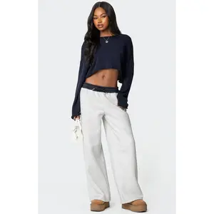 Edikted Women's Edikted Contrast Embroidered Sweatpants