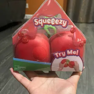 Jumbo Squeeezy Cherry Squishy Toy, Sensory Stuff for Stress Relief, Fidgets Squishies Kids Stuff