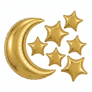 Gold Moon & Stars Foil Balloon Set