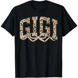 Camo GiGi Coquette Bow Camouflage Grandma Hunting T-Shirt