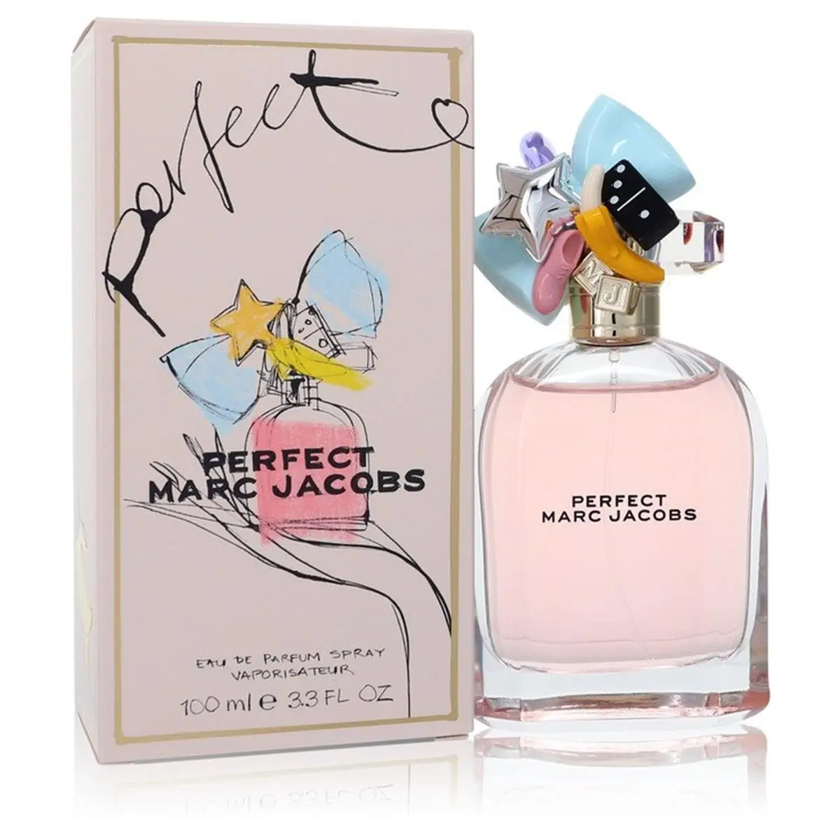 MARC JACOBS Perfect Women's Perfume Eau de Parfum, Long Lasting Floral-Woody-Fruity Scent with Rhubarb & Almond Milk, 3.3 fl oz Edp Liquid Perfumes