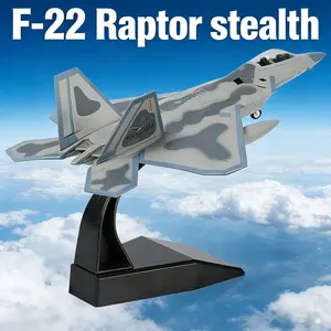 1/100 Scale F-22 Raptor stealth Fighter Metal Die-cast Military Aircraft Toy Model, Perfect As A Christmas Gift, Birthday Gift, Or For Collection And Display For Aviation Enthusiasts.
