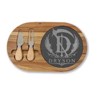 (Dryson) Charcuterie Board with Marble Inset and Cheese Tools