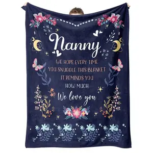 Nanny Love Memorial Blanket, Ultra Soft Warm Flannel Throw, Lightweight All-Season Bed Blanket, Perfect for Home Sofa, Outdoor Travel Camping