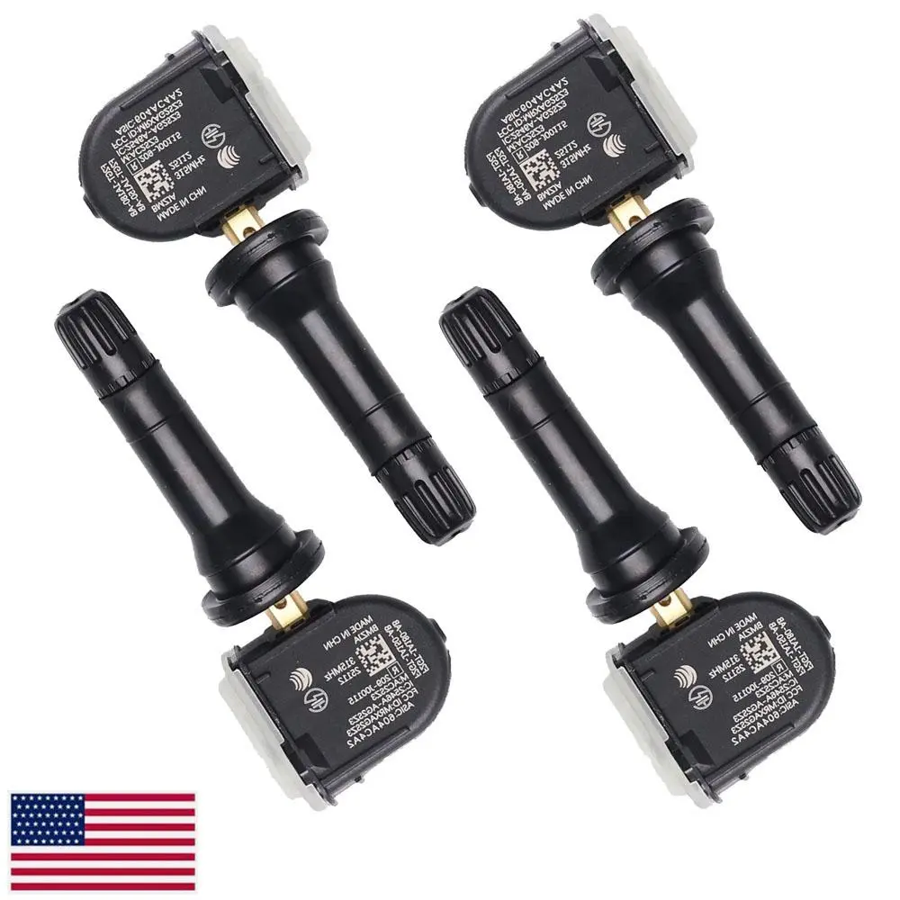 433MHz TPMS Tire Pressure Monitor Sensor 4 Pack, OEM TPMS42 HC3Z-1A189-A Compatible with Ford Ranger Fusion Expedition Lincoln MKX Nautilus Continental