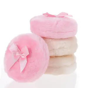 4 Pcs Large Powder Puff 3.2 Inch Large Powder Puff for Body Powder, Soft Washable Body Powder Puff, Reusable Dusting Powder Puff for Wet Dry Makeup Face Body