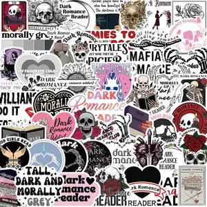 Gothic Romantic Literature Sticker, 50pcs/set Dark Romance Themed Decorative Sticker, DIY Decals for Water Bottle, Laptop, Phone Case, Scrapbooking