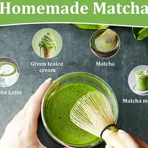 Tea Ceremony Set, Bamboo Matcha Whisk & Bowl, Filter Tea Strainer, Spoon, Scoop, Sieve, Stand, Perfect Tea Starter Kit (), Tea Making Tools