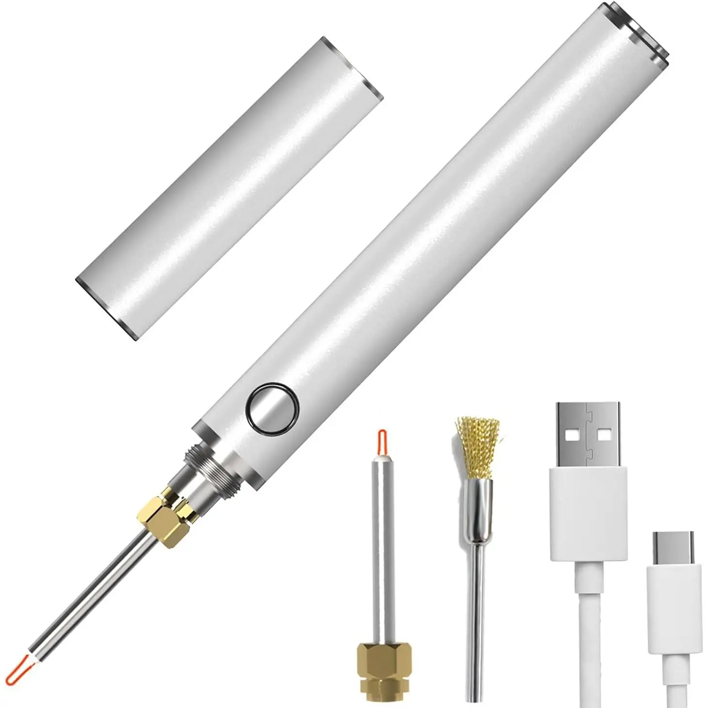 Upgraded USB Dual-Heating Thread Burner:  One-Touch Melt & 2 Interchangeable Tips, Rechargeable Cordless Thread Zapper for String, Leather Craft, Sewing