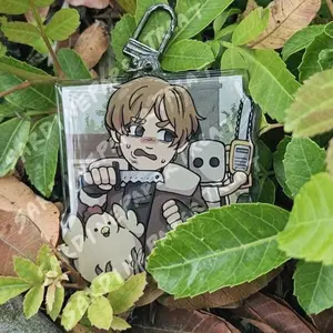 RE 4 Clear and Glittery Double Sided Epoxy Keychain, Leon Kennedy Acrylic Bag Charms