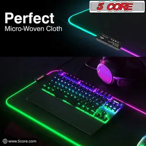 RGB Gaming Mouse Pad XXL | LED Desk Mat 12 Light Modes | Non-Slip Waterproof Keyboard Mouse Pad | USB Powered Setup Upgrade